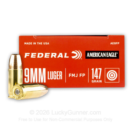9mm - 147 Grain FMJ FN - Federal American Eagle - 1000 Rounds