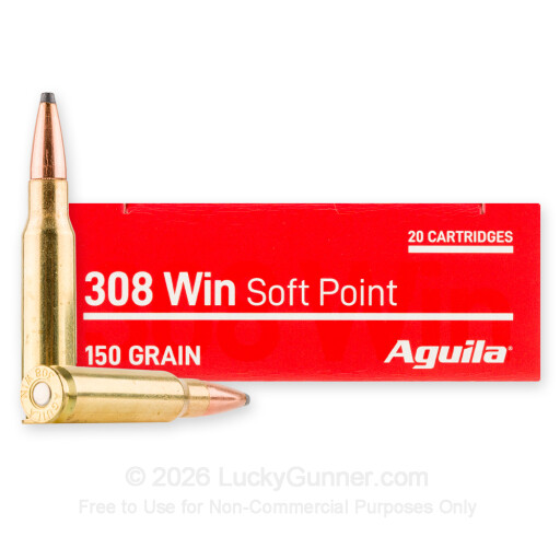 308 - 150 Grain SP - Aguila - 20 Rounds