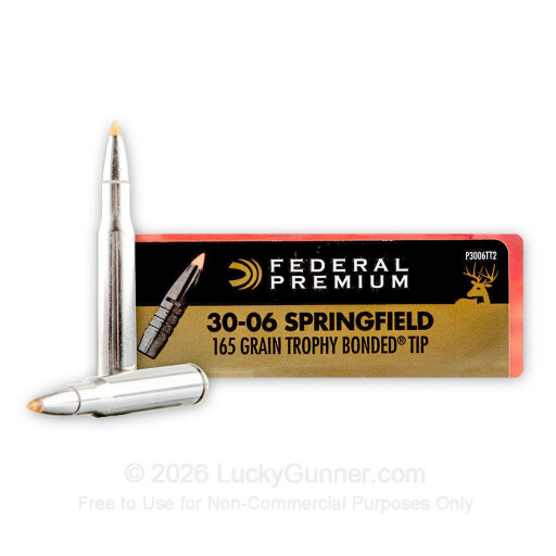30-06 - 165 Grain Trophy Bonded Tip - Federal Vital-Shok - 20 Rounds