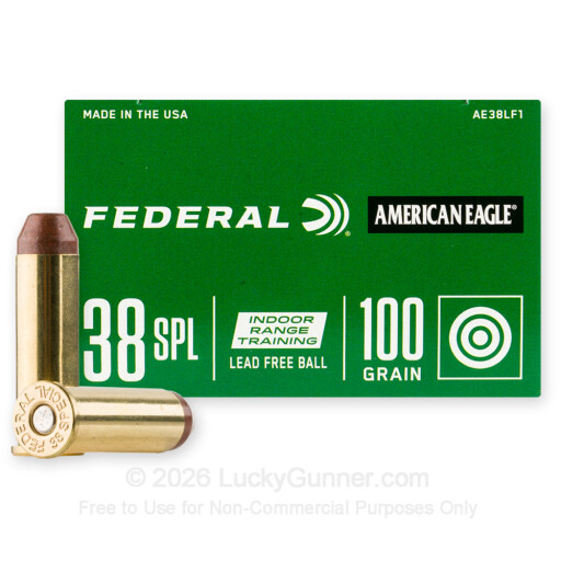 38 Special - 100 Grain Lead Free - Federal American Eagle Indoor Range Training - 50 Rounds