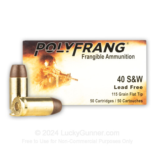 40 S&W - 115 Grain Frangible - PolyFrang - 50 Rounds