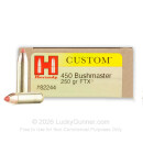 Premium 450 Bushmaster Ammo For Sale - 250 Grain FTX Ammunition in Stock by Hornady Custom - 200 Rounds