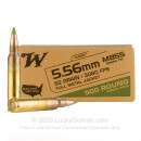 Bulk 5.56x45 Ammo For Sale - 62 Grain FMJ M855 Ammunition in Stock by Winchester - 500 Rounds