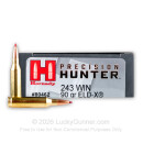 Bulk 243 Ammo For Sale - 90 Grain ELD-X Ammunition in Stock by Hornady Precision Hunter - 200 Rounds