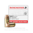 380 Auto Ammo In Stock - 95 gr FMJ - 380 ACP Ammunition by Winchester USA For Sale - 100 Round Value Pack