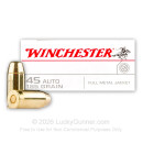 45 ACP - 185 Grain FMJ - Winchester USA - 500 Rounds