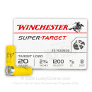 Cheap 20 Gauge Ammo For Sale - 2-3/4” 7/8oz. #8 Shot Ammunition in Stock by Winchester Super Target - 100 Rounds