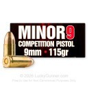 Eley Minor9 9mm Ammo For Sale - 115 Grain FMJ - 50 Rounds