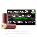 Premium 12 Gauge Ammo For Sale - 2-3/4” 1-1/8oz. #4 Steel Shot Ammunition in Stock by Federal Upland Steel - 25 Rounds