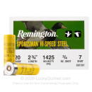 Bulk 20 Gauge Ammo For Sale - 2-3/4” 3/4oz. #7 Shot Ammunition in Stock by Remington Sportsman Hi-Speed Steel - 250 Rounds