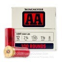 Cheap 12 Gauge Ammo For Sale - 2-3/4” 1-1/8oz. #8 Shot Ammunition in Stock by Winchester AA - 100 Rounds