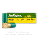 12 Gauge - 2-3/4" 7/8 oz. High Velocity Rifled Slug - Remington Slugger - 5 Rounds