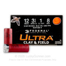 Bulk 12 Gauge Ammo - 2-3/4" Lead Shot Clay and Field shells - 1 oz - #8 - Federal Ultra - 250 Rounds
