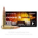 300 AAC Blackout - 190 Grain Fusion Tipped - Federal Subsonic - 20 Rounds