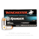 Premium 40 S&W Ammo For Sale - 180 Grain JHP Ammunition in Stock by Winchester T-Series - 50 Rounds - LE Trade-In