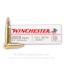 Cheap 223 Rem Ammo For Sale - 62 gr FMJ Ammunition In Stock by Winchester USA - 20 Rounds