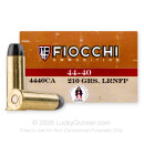 44-40 Ammo - Fiocchi Cowboy Action 210gr LRN - 50 Rounds