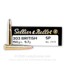303 British Ammo For Sale - 150 gr SP Ammunition In Stock by Sellier & Bellot