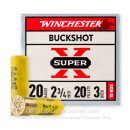 20 Gauge - 2-3/4" 20 Pellets #3 Buckshot - Winchester Super-X - 15 Rounds