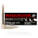 Premium 7mm Remington Mag Ammo For Sale - 150 Grain Ballistic Silvertip Ammunition In Stock by Winchester - 20 Rounds
