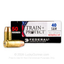 Premium 40 S&W Ammo For Sale - 180 Grain VHP Ammunition in Stock by Federal Train + Protect - 50 Rounds