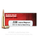 Premium 338 Lapua Ammo For Sale - 300 Grain HPBT Ammunition in Stock by Black Hills Ammunition - 20 Rounds
