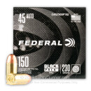 Cheap 45 ACP Ammo For Sale - 230 Grain FMJ Ammunition in Stock by Federal Black Pack - 150 Rounds