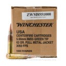 Winchester USA 5.56x45 Ammo For Sale - 62 Grain FMJ M855 - 1000 Rounds