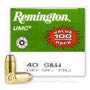 40 S&W Ammo For Sale - 180 gr MC Remington UMC 40 cal Ammunition In Stock