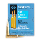 Premium 338 Lapua Magnum Ammo For Sale - 240 Grain Solid Copper Ammunition in Stock by Prvi Partizan - 10 Rounds