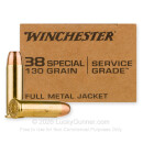 Cheap 38 Special Ammo For Sale - 130 Grain FMJ Ammunition in Stock by Winchester Service Grade - 50 Rounds