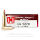 204 Ruger Ammo In Stock  - 32 gr V-MAX - Hornady 204 Ruger Ammunition For Sale Online