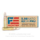 Bulk 5.56x45 Ammo For Sale - 62 Grain FMJ Ammunition by Hornady Frontier - 500 Rounds