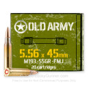 Old Army 5.56x45 Ammo For Sale - 55gr FMJ M193 - 20 Rounds