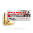 Cheap 45 ACP Ammo For Sale - 230 Grain BEB Ammunition in Stock by Winchester WinClean - 50 Rounds - LE Trade-In