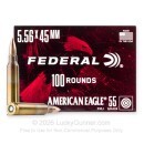 Federal American Eagle 5.56x45 Ammo For Sale - 55 Grain FMJBT - 100 Rounds
