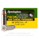 38 Special - +P 110 Grain SJHP - Remington HTP - 20 Rounds