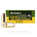 Bulk 40 S&W Ammo For Sale - 180 Grain JHP Ammunition in Stock by Remington HTP - 500 Rounds