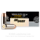 Premium 10mm Auto Ammo For Sale - 200 Grain JHP Ammunition in Stock by Sig Sauer Elite Performance - 20 Rounds