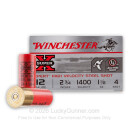Cheap 12 Gauge Ammo For Sale - 2-3/4" 1-1/8 oz. #4 Steel Shot Ammunition in Stock by Winchester Super-X Xpert HV - 25 Rounds