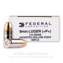 Defensive 9mm Ammo For Sale - 115 gr +P JHP - Federal Law Enforcement 9BPLE Ammunition In Stock