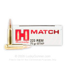 223 Rem - 75 Grain HPBT Match - Hornady - 200 Rounds