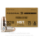 Premium 357 Sig Ammo For Sale - 125 Grain JHP Ammunition in Stock by Federal Personal Defense HST - 20 Rounds