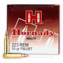 a223 Rem Ammo In Stock - 55 gr FMJBT Hornady mmunition For Sale  - 500 Rounds