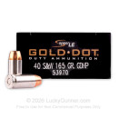 40 S&W - 165 Grain JHP - Speer Gold Dot LE - 1000 Rounds