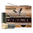 Cheap 12 Gauge Ammo For Sale - 3” 1-1/5oz. #4 Steel Shot Ammunition in Stock by Fiocchi Arkansas Steel - 100 Rounds