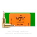 HSM 243 WSSM Ammo For Sale - 100 Grain GameKing SBT - 20 Rounds