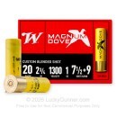 Premium 20 Gauge Ammo For Sale - 2-3/4” 1oz. #7.5 & #9 Shot Ammunition in Stock by Winchester Magnum Dove - 25 Rounds