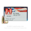 Premium 40 S&W Ammo For Sale - 180 Grain XTP JHP Ammunition in Stock by Hornady American Gunner - 20 Rounds