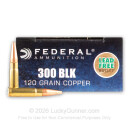 300 AAC Blackout - 120 Grain HP - Federal - 20 Rounds